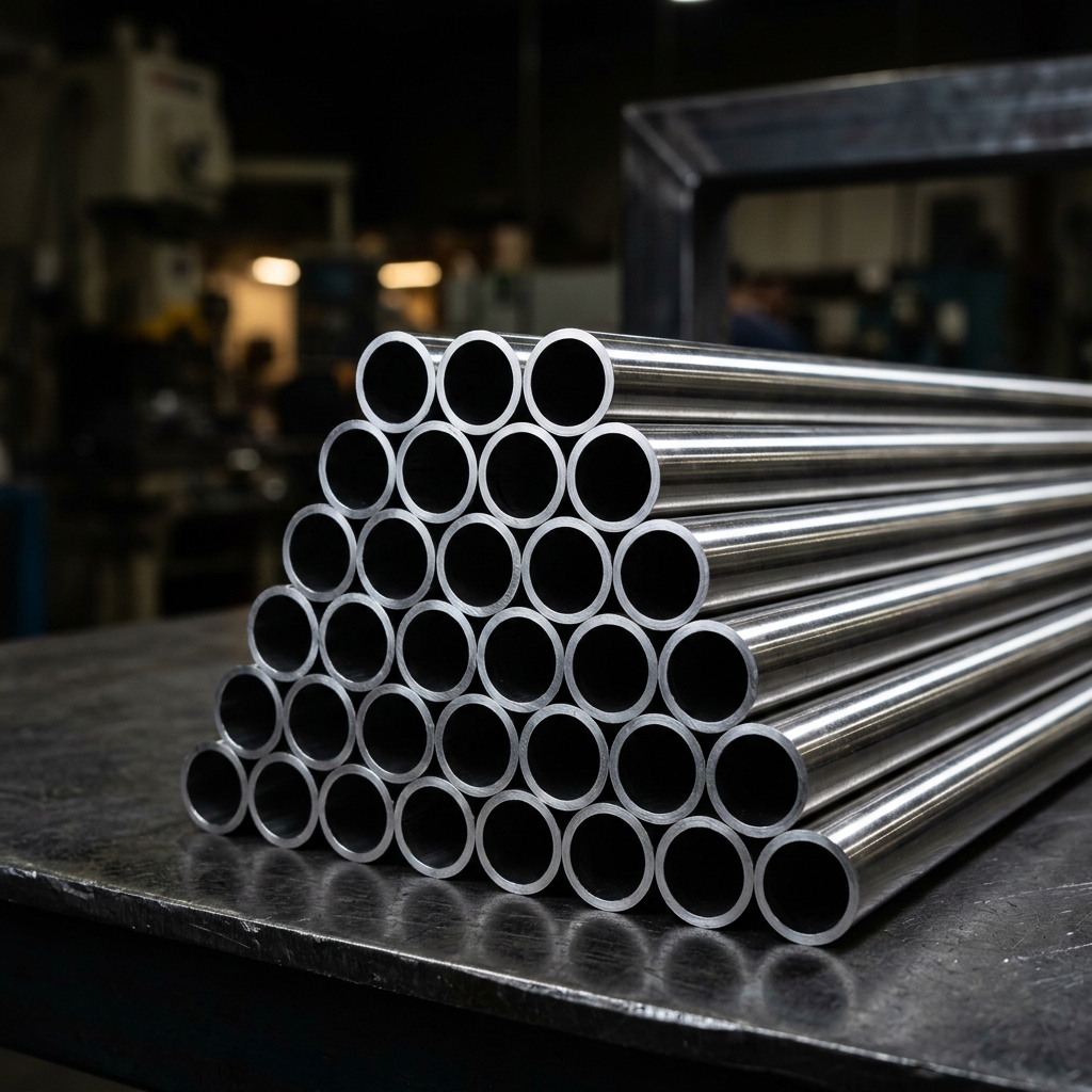 Tubo de Aço Inox redondo, quadrado e conexões